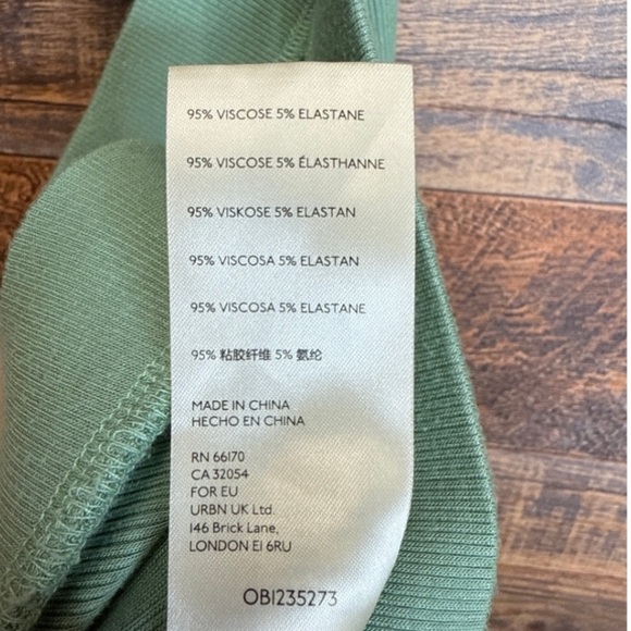 Light green romy free people pant & top set wide leg ribbed $128 casual fall - Picture 3 of 5